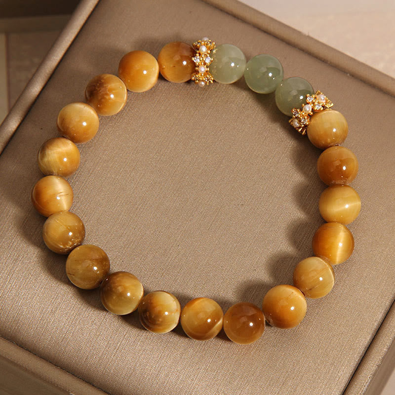 Tiger Eye Jade Courage Bracelet for Courage & Balance