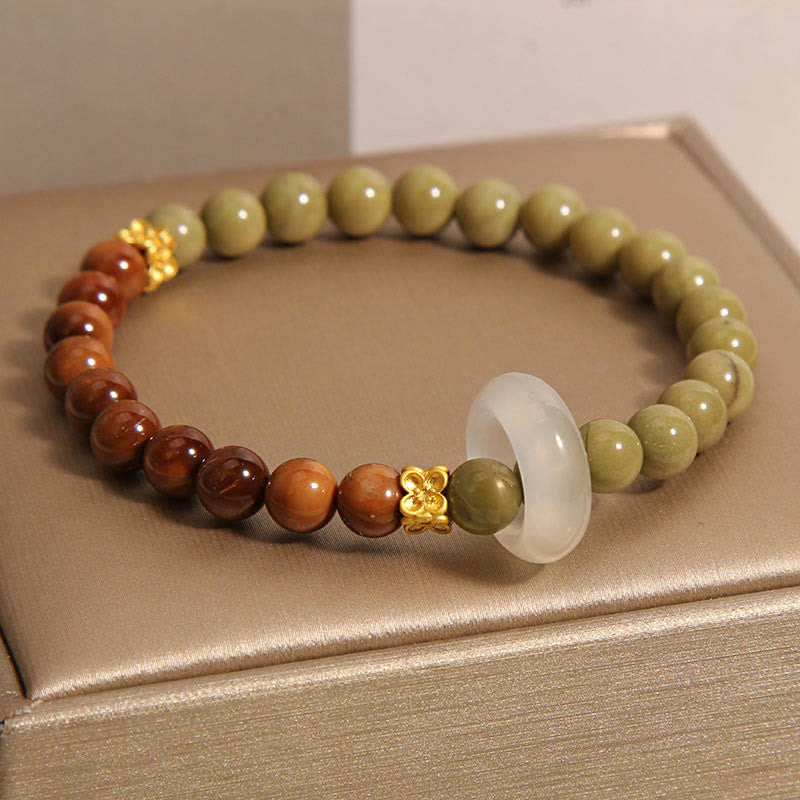 8mm Alashan Agate Kuka Seed Encourage Bracelet