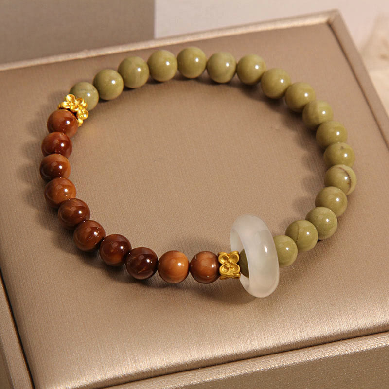 8mm Alashan Agate Kuka Seed Encourage Bracelet