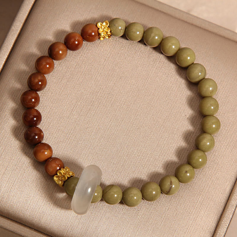 8mm Alashan Agate Kuka Seed Encourage Bracelet