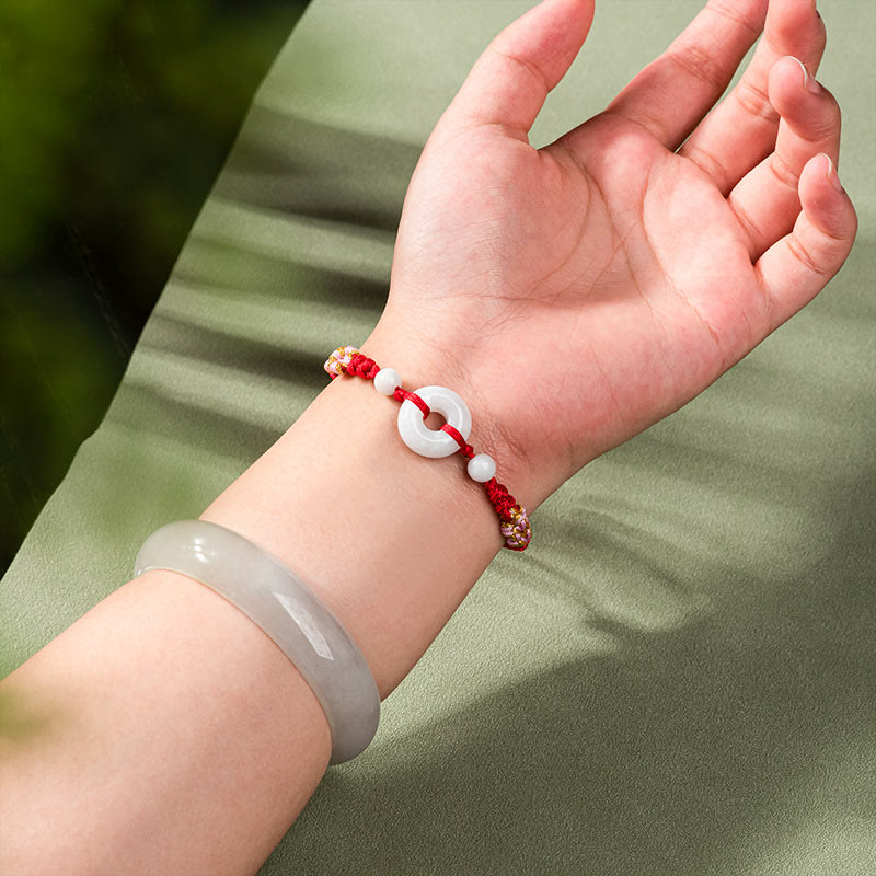 Jade Luck Red String Bracelet for Prosperity & Protection