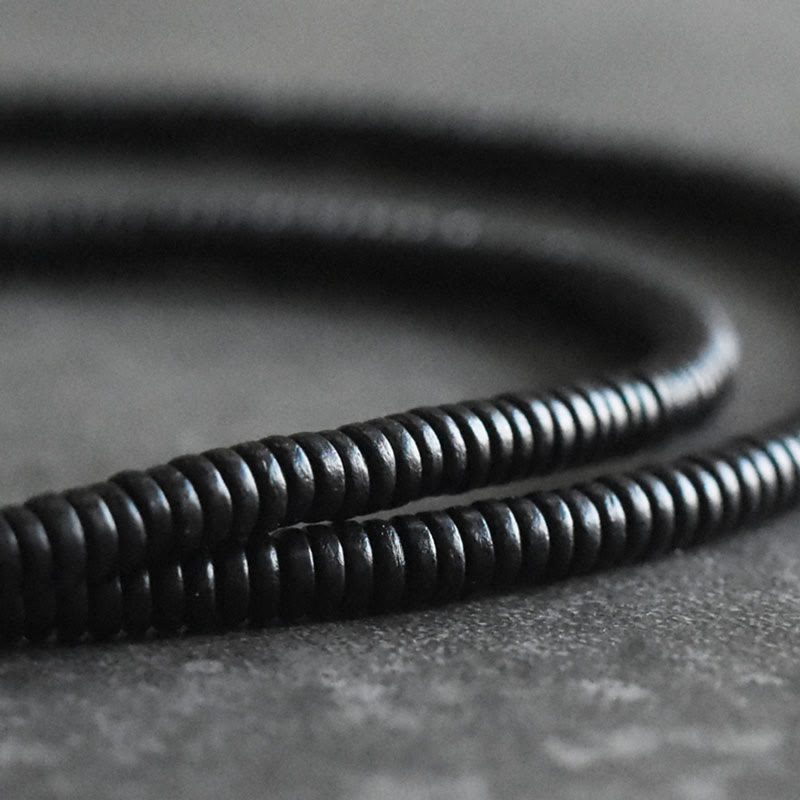 Unisex Ebony Wood Multilayered Peace Bracelet 16cm