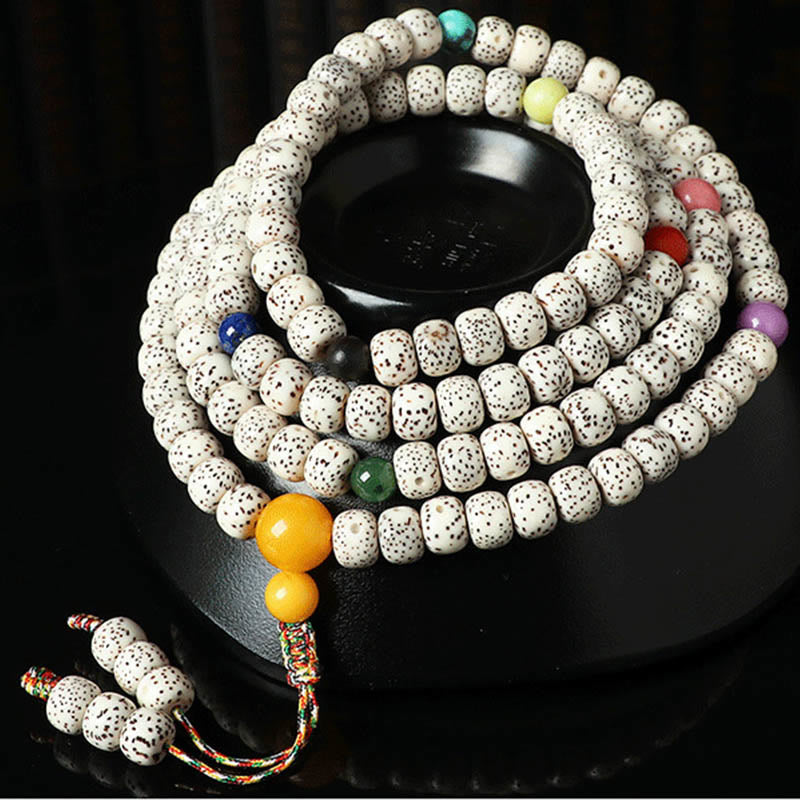 Bodhi Seed Wealth Bracelet with Amber & Agate Beads – Spiritual Mala