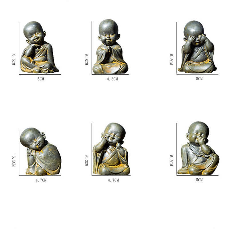 Small Meditating Monk Iron Powder Resin Buddha Statue