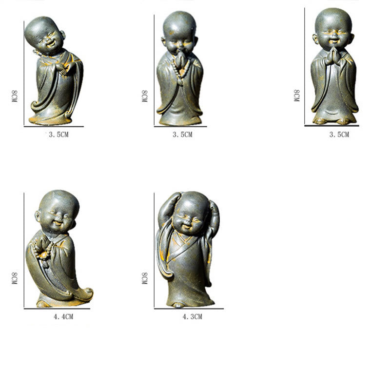 Small Meditating Monk Iron Powder Resin Buddha Statue