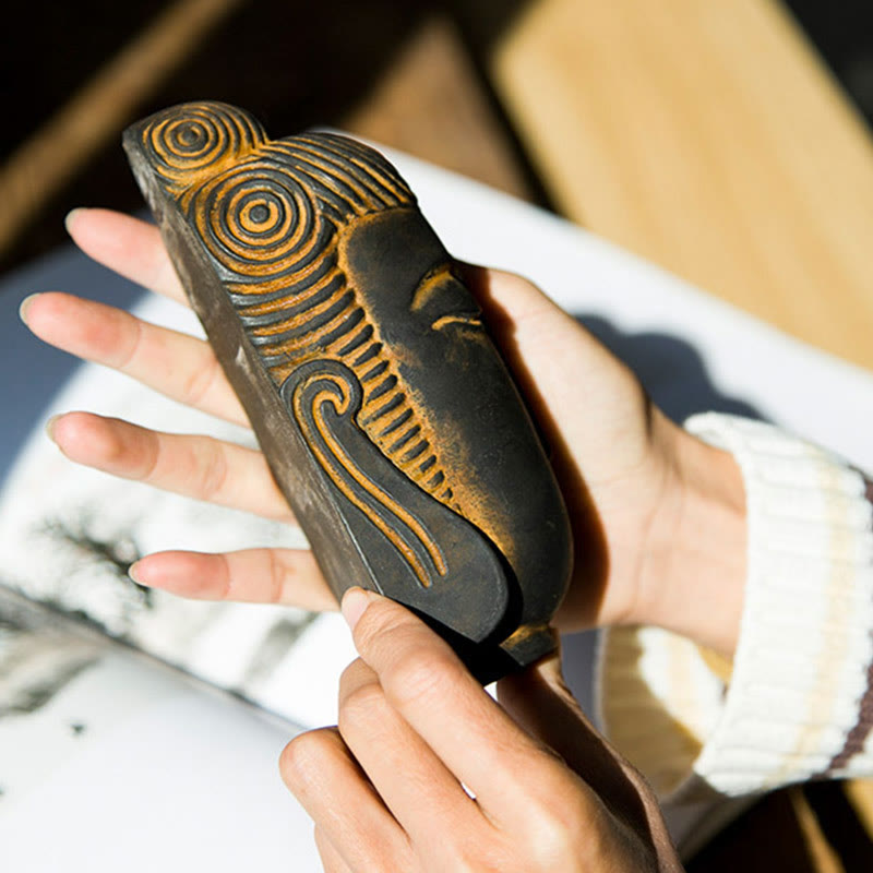 Meditating Buddha Statue 15cm Iron Powder Rust Resin