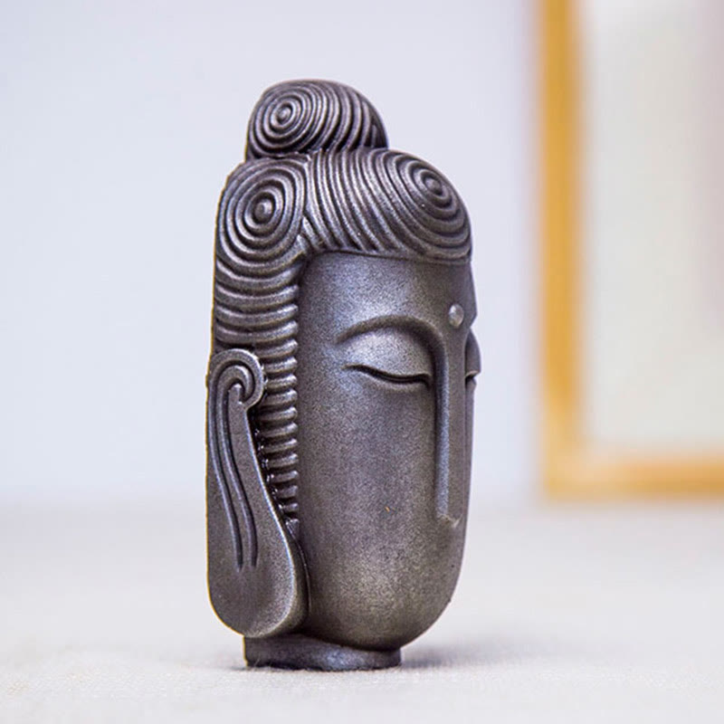 Meditating Buddha Statue 15cm Iron Powder Rust Resin