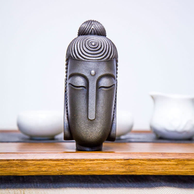 Meditating Buddha Statue 15cm Iron Powder Rust Resin