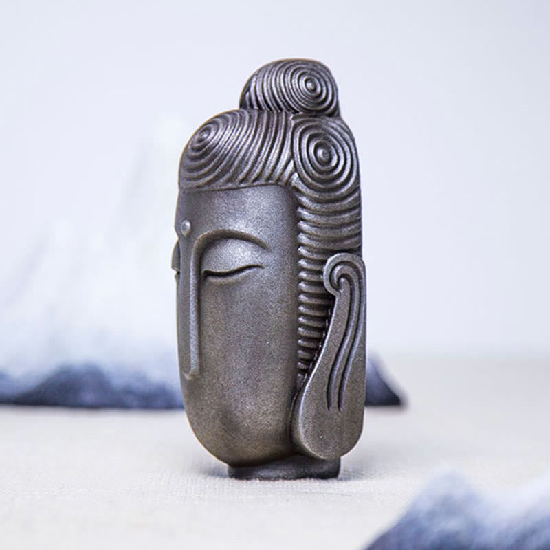 Meditating Buddha Statue 15cm Iron Powder Rust Resin