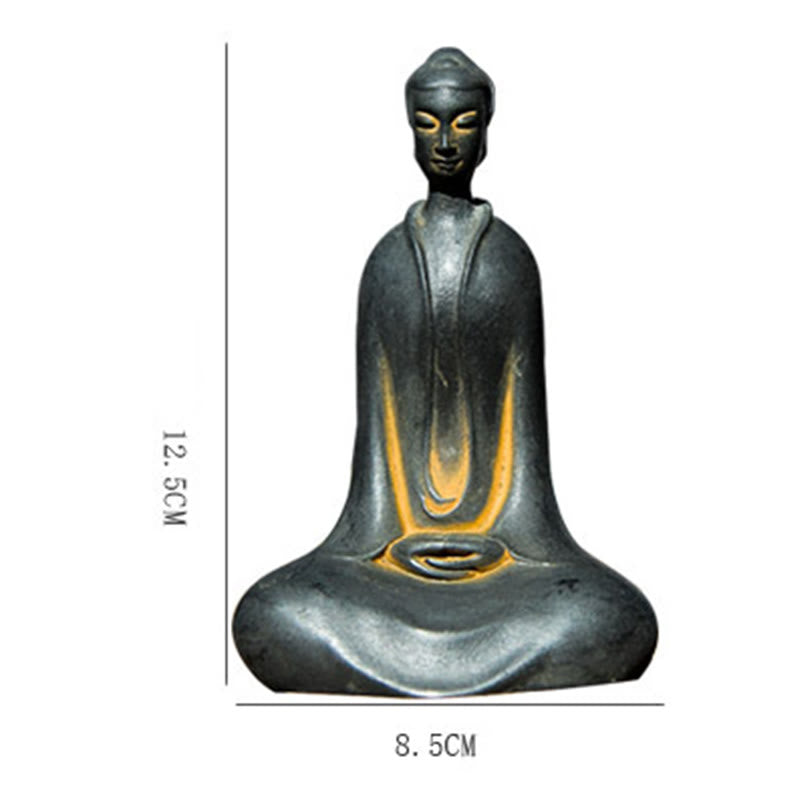 Rust Sakyamuni Buddha Iron Powder Resin Statue 12.5cm