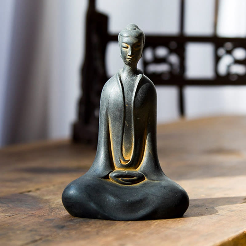 Rust Sakyamuni Buddha Iron Powder Resin Statue 12.5cm