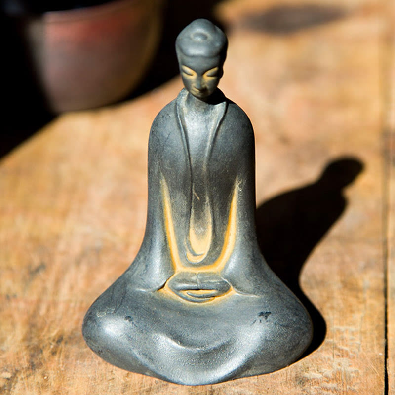 Rust Sakyamuni Buddha Iron Powder Resin Statue 12.5cm