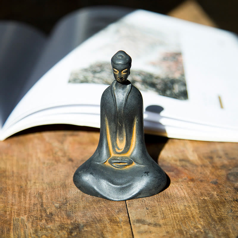 Rust Sakyamuni Buddha Iron Powder Resin Statue 12.5cm