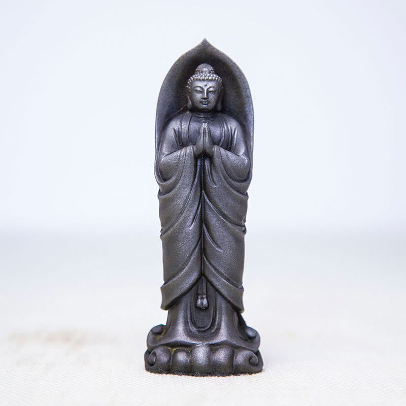 14.5cm Iron Powder Resin Buddha Statue Namaste Meditation