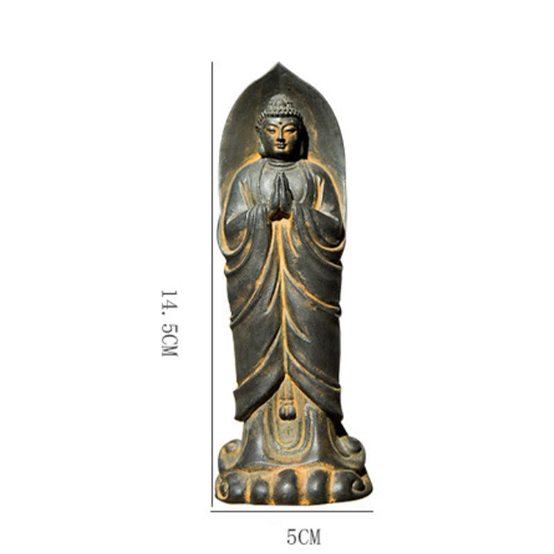 14.5cm Iron Powder Resin Buddha Statue Namaste Meditation
