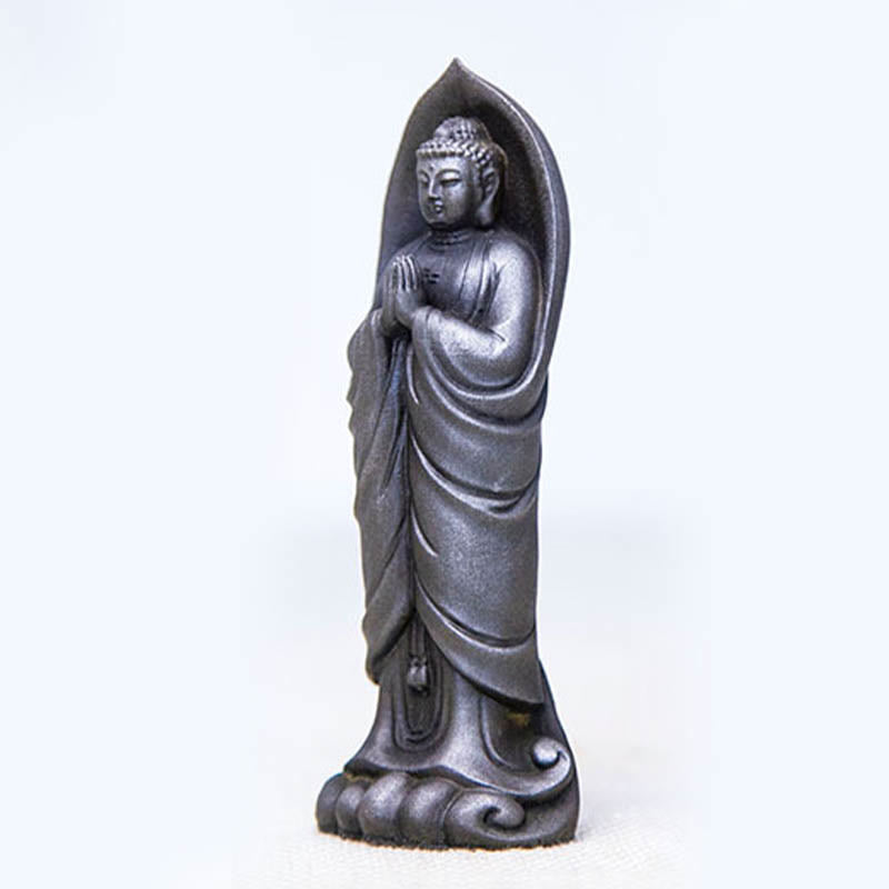 14.5cm Iron Powder Resin Buddha Statue Namaste Meditation