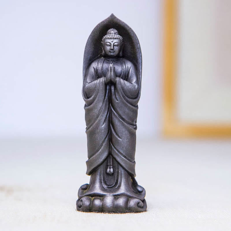 14.5cm Iron Powder Resin Buddha Statue Namaste Meditation