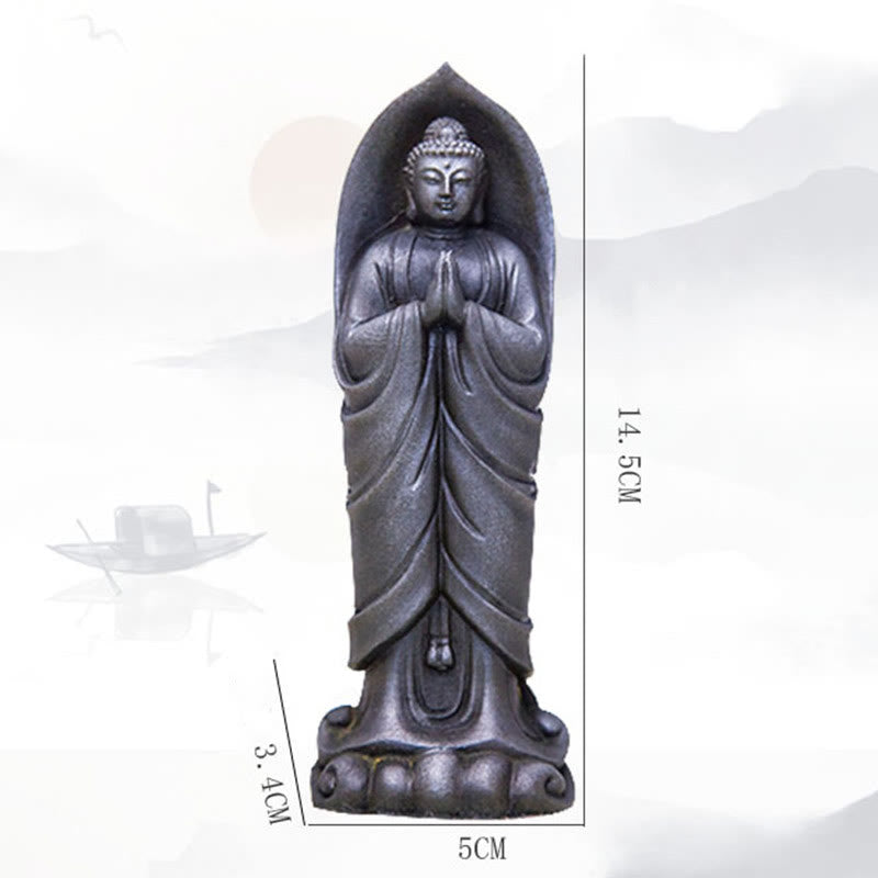 14.5cm Iron Powder Resin Buddha Statue Namaste Meditation