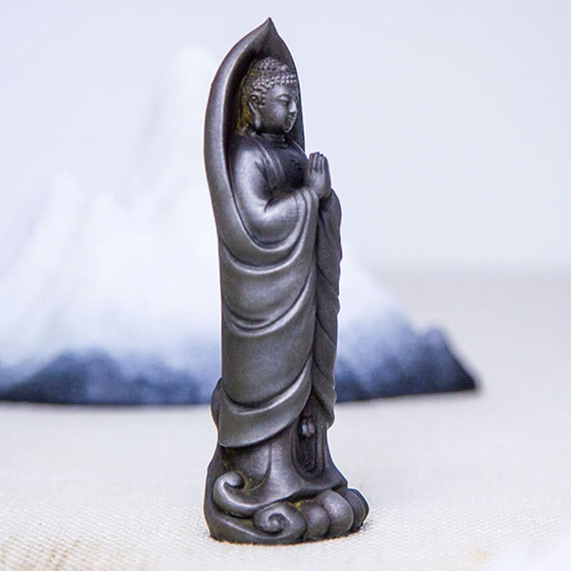 14.5cm Iron Powder Resin Buddha Statue Namaste Meditation