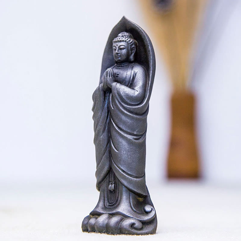 14.5cm Iron Powder Resin Buddha Statue Namaste Meditation