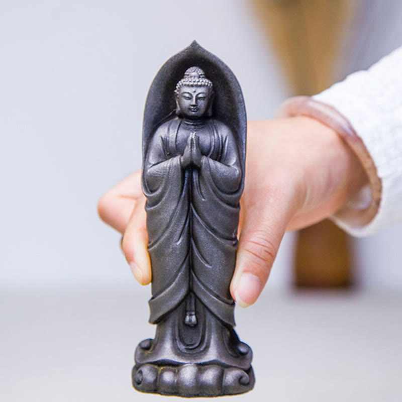 14.5cm Iron Powder Resin Buddha Statue Namaste Meditation