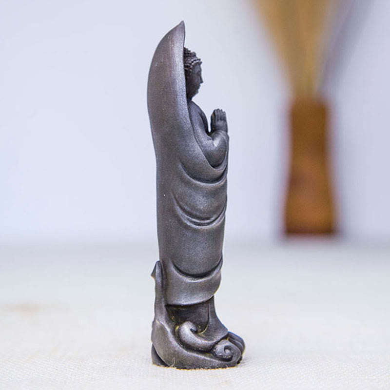 14.5cm Iron Powder Resin Buddha Statue Namaste Meditation