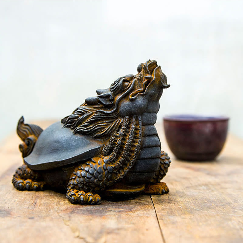 Dragon Turtle Spiritual Statue | Iron Powder Resin 17cm