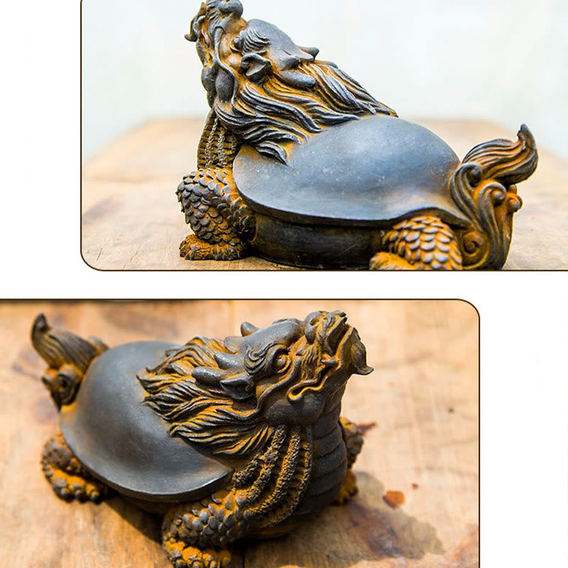 Dragon Turtle Spiritual Statue | Iron Powder Resin 17cm