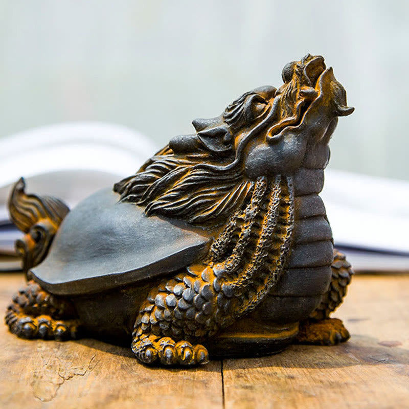 Dragon Turtle Spiritual Statue | Iron Powder Resin 17cm