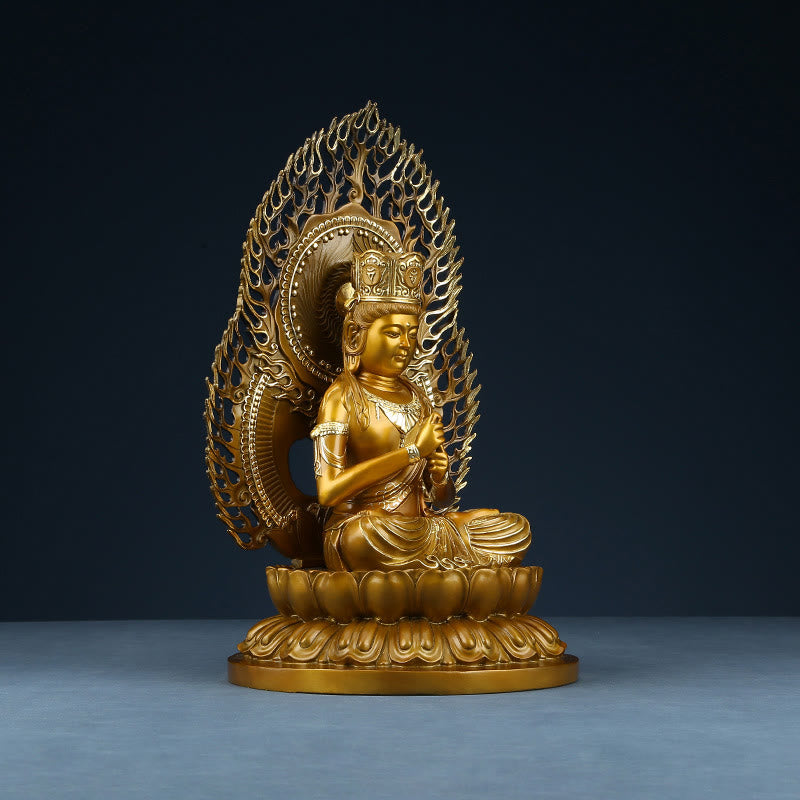 Serene Copper Tathagata Buddha Statue 25x24x42 cm