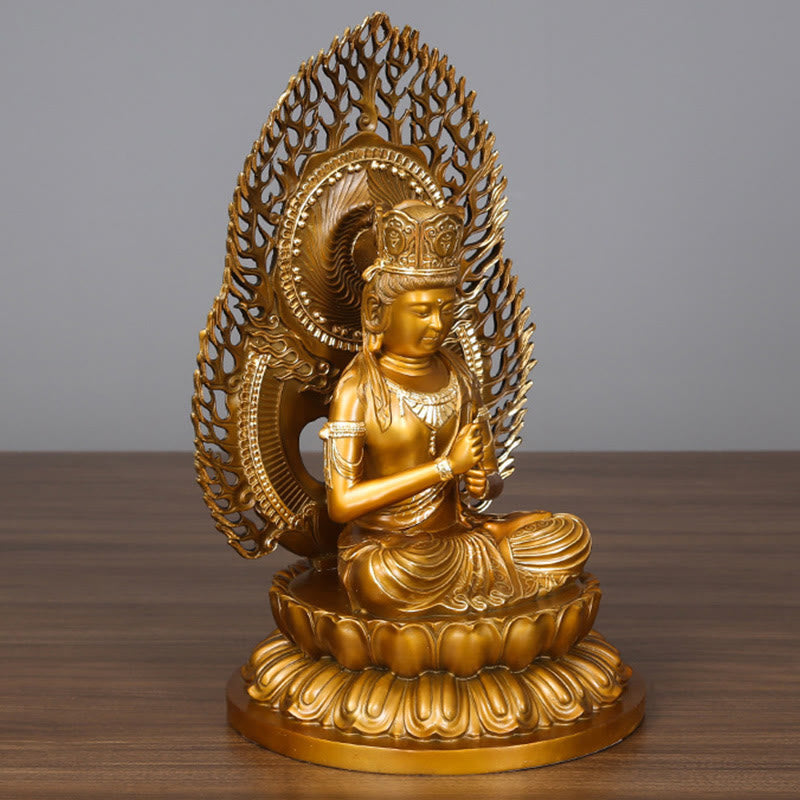 Serene Copper Tathagata Buddha Statue 25x24x42 cm