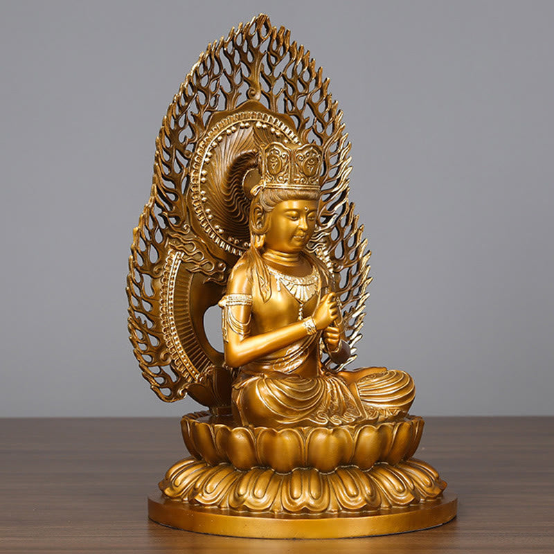 Serene Copper Tathagata Buddha Statue 25x24x42 cm