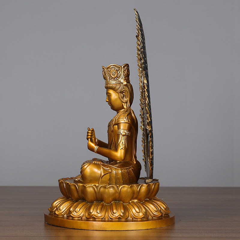 Serene Copper Tathagata Buddha Statue 25x24x42 cm