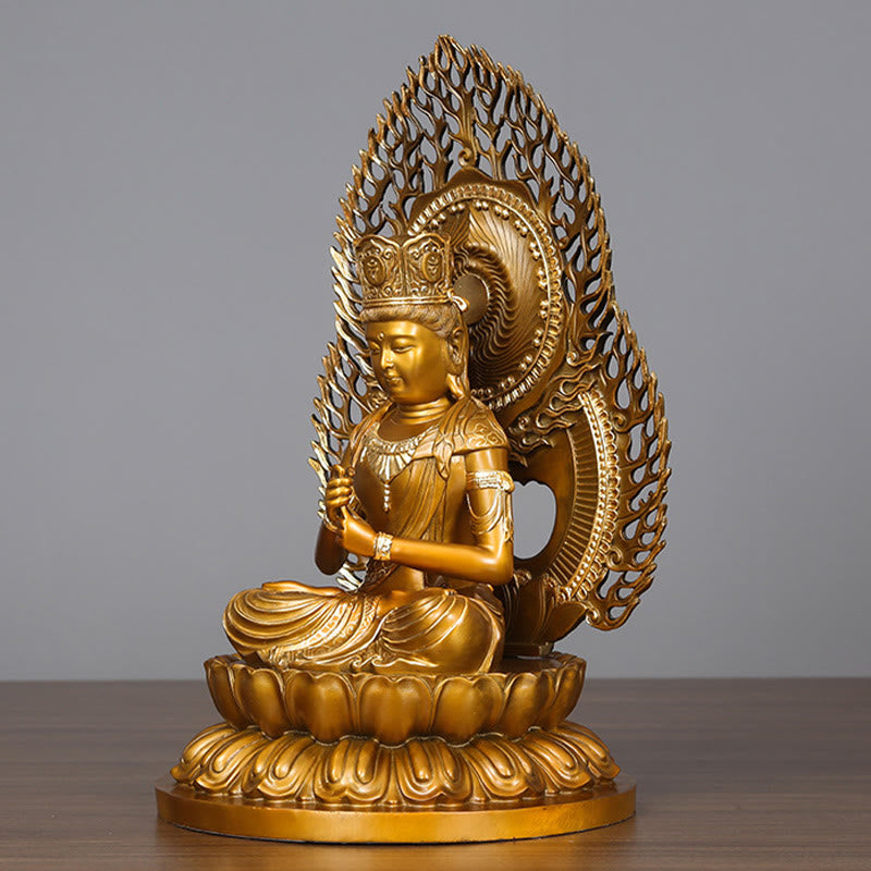 Serene Copper Tathagata Buddha Statue 25x24x42 cm