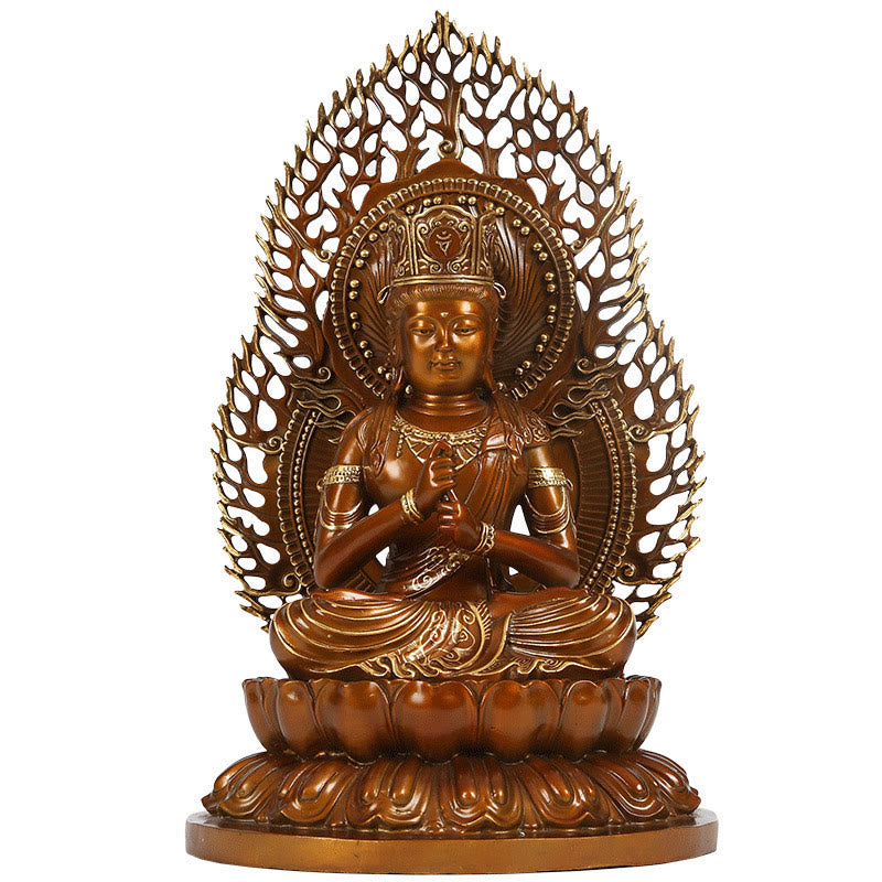 Serene Copper Tathagata Buddha Statue 25x24x42 cm