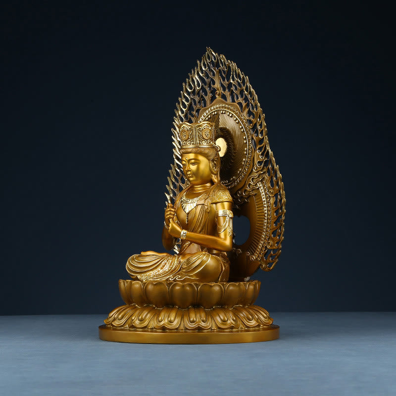 Serene Copper Tathagata Buddha Statue 25x24x42 cm
