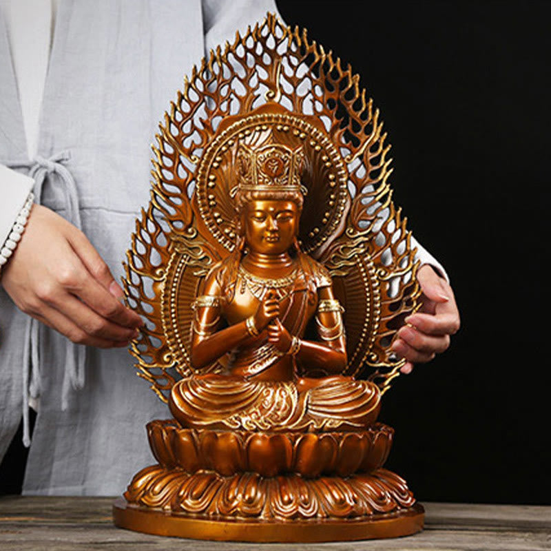 Serene Copper Tathagata Buddha Statue 25x24x42 cm