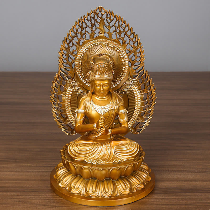 Serene Copper Tathagata Buddha Statue 25x24x42 cm