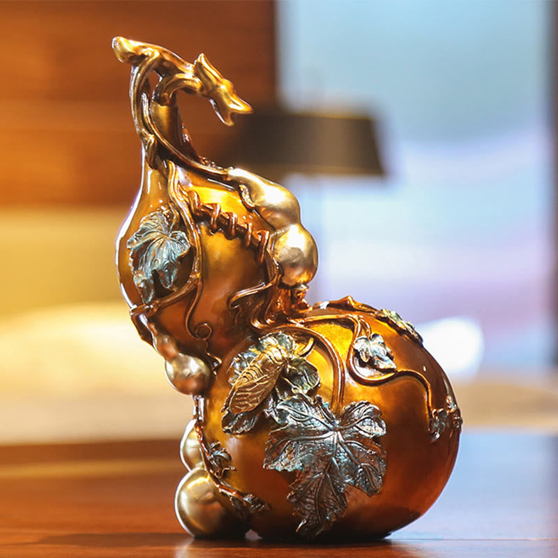 Golden Gourd Brass Copper Spiritual Statue Decor
