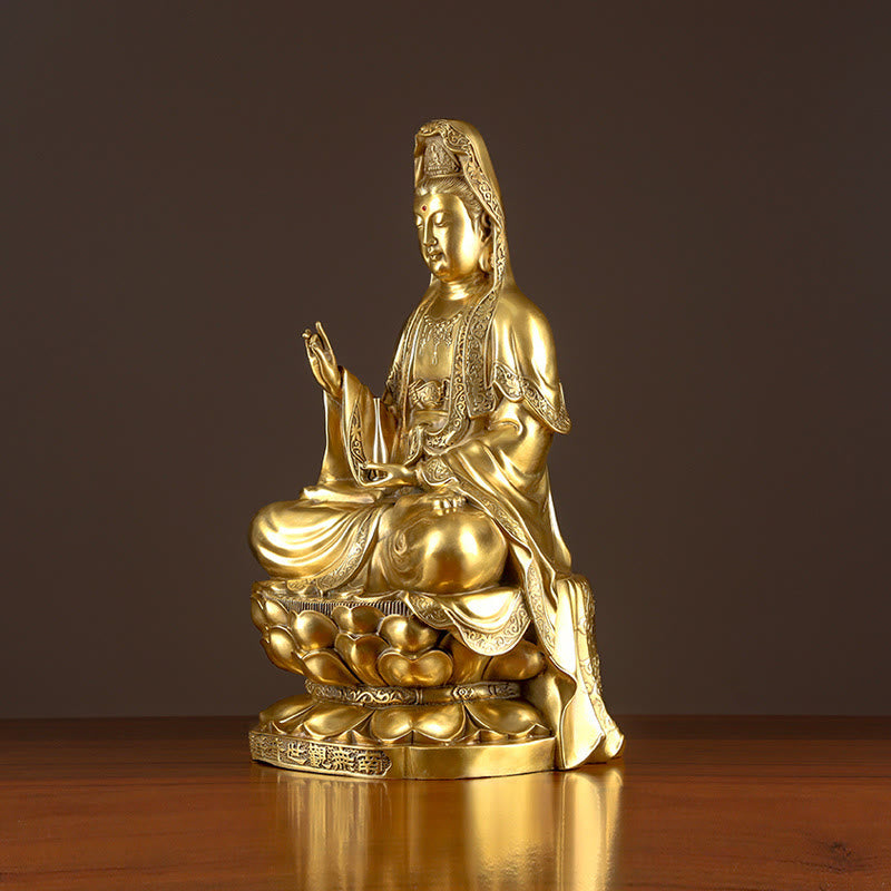 Kwan Yin Avalokitesvara Copper Buddha Statue 26in