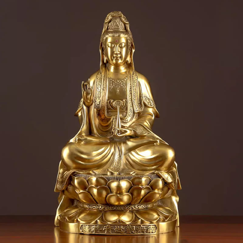 Kwan Yin Avalokitesvara Copper Buddha Statue 26in