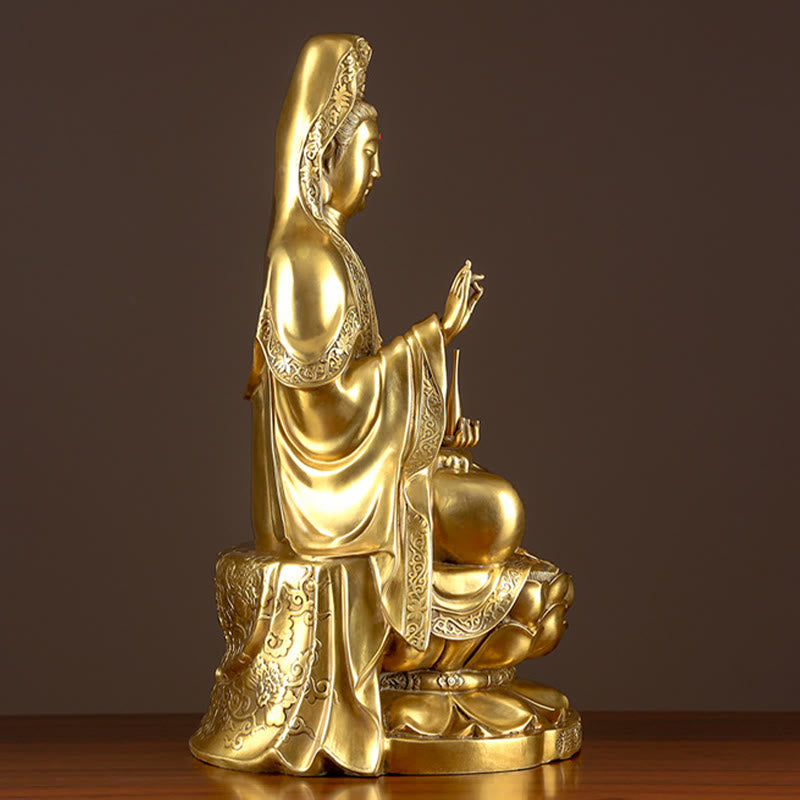 Kwan Yin Avalokitesvara Copper Buddha Statue 26in