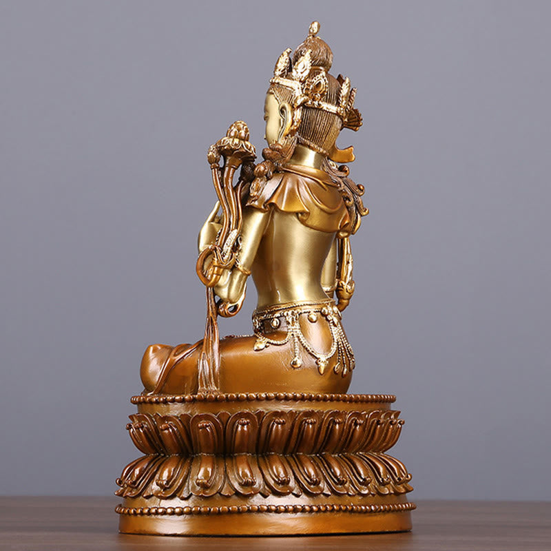Green Tara Bodhisattva Statue 27cm Copper Brass Protection