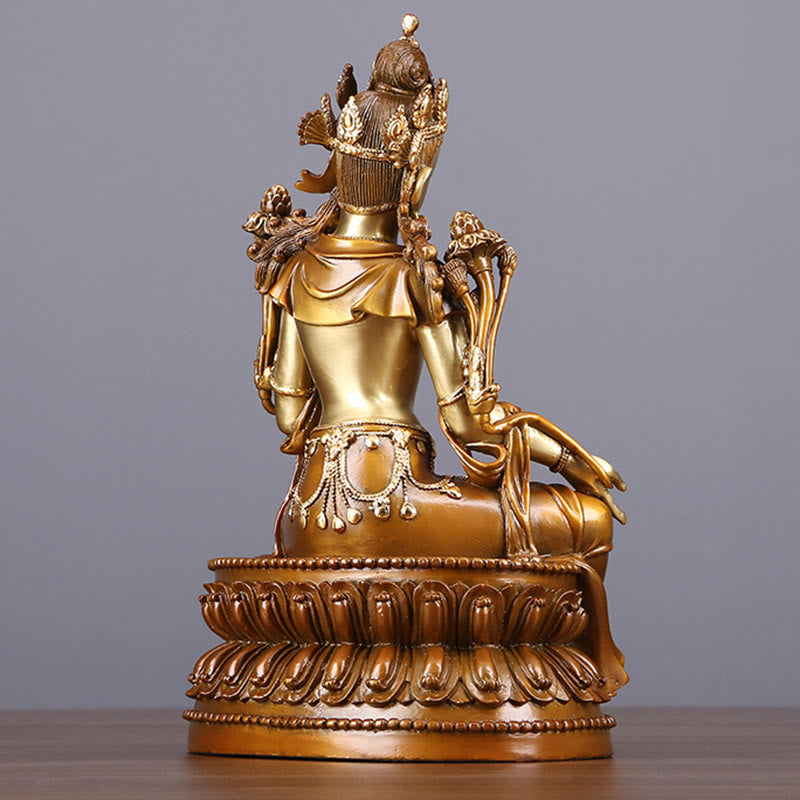 Green Tara Bodhisattva Statue 27cm Copper Brass Protection