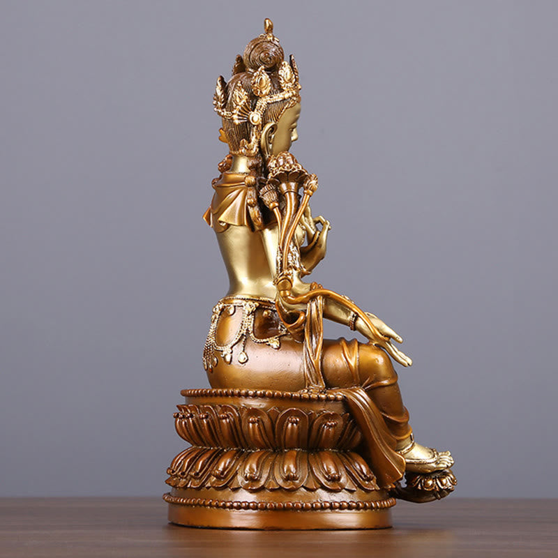 Green Tara Bodhisattva Statue 27cm Copper Brass Protection
