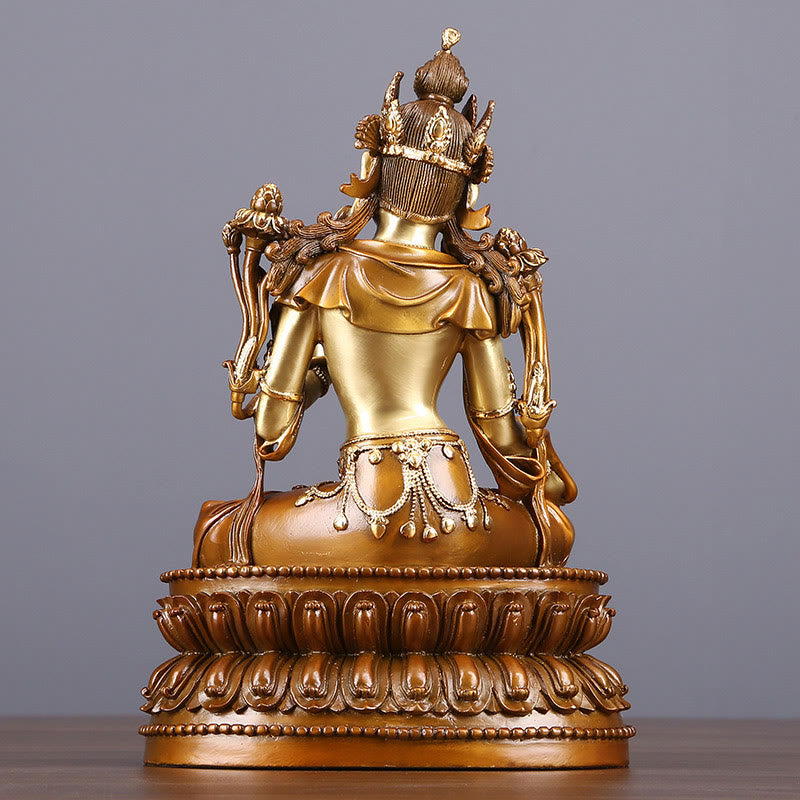 Green Tara Bodhisattva Statue 27cm Copper Brass Protection