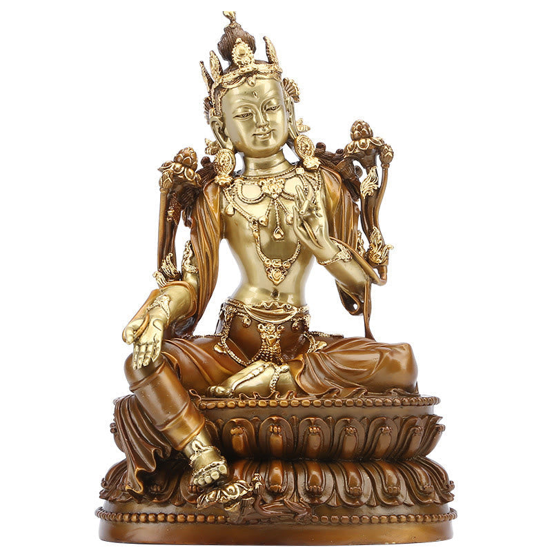 Green Tara Bodhisattva Statue 27cm Copper Brass Protection