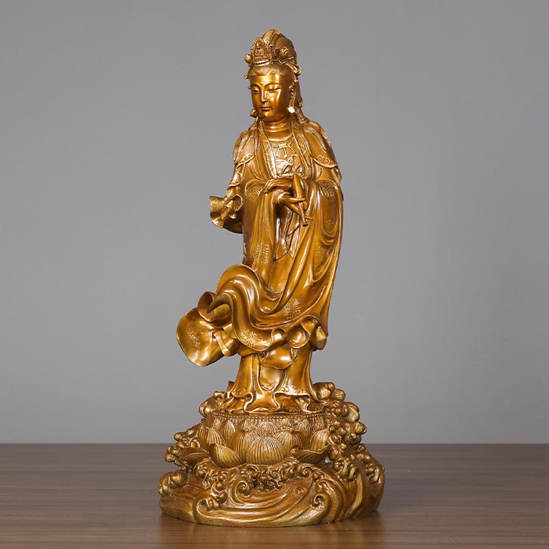 Small Copper Avalokitesvara Statue | Harmony Decor 11cm