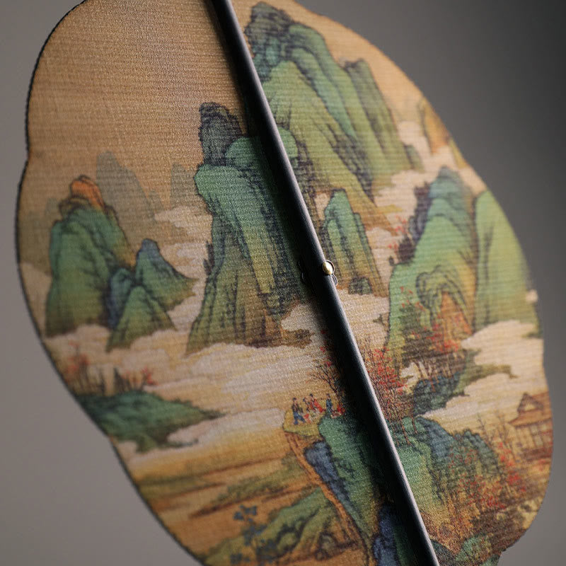 Handmade Bamboo Zen Fan 23cm Curlable with Artful Design