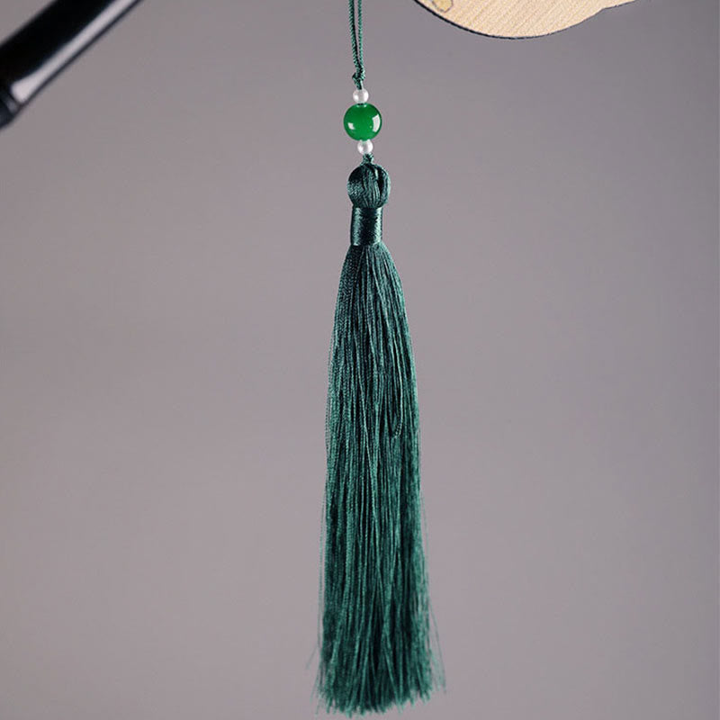 Handmade Bamboo Zen Fan 23cm Curlable with Artful Design